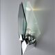 Veca sconce, Murano blue cut glass & black lucite, Italy, circa 1970s