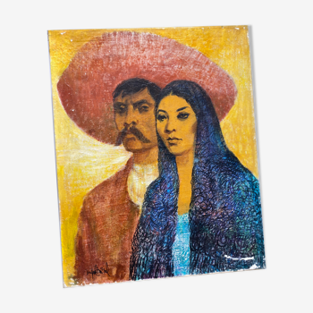 Portrait of a Mexican couple signed Anibal
