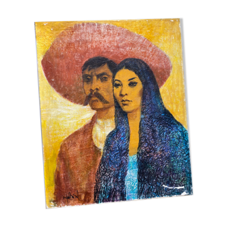 Portrait of a Mexican couple signed Anibal