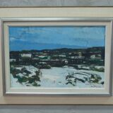 Peinture moderne suédoise, années 1960, huile sur toile, Gunnar Herman Berglund (1906-1992)
