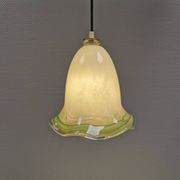 Pendant lamp in multicolored glass. Probably Danish or Swedish from 1970s