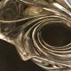 Clear crystal bowl burke wave empty pocket vintage art deco