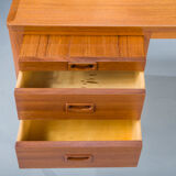 Asymmetrical Mid-Century Teak Desk with Bar, 1960s