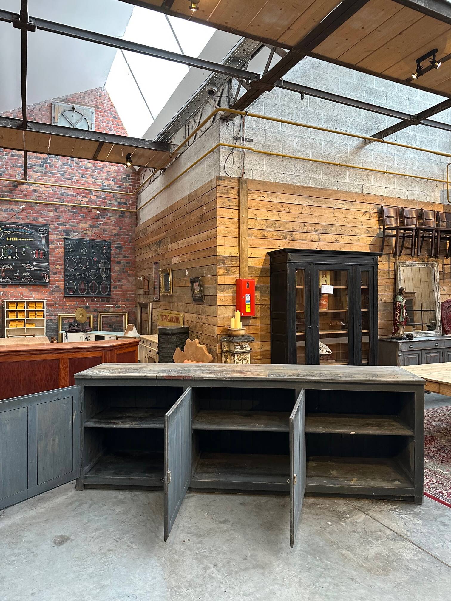 Large 20th century workshop furniture