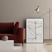 Botanical illustration black lines 50x70cm
