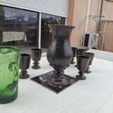 Ceramic vase and glasses