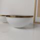 Set of 2 half-spherical opaline brass globes