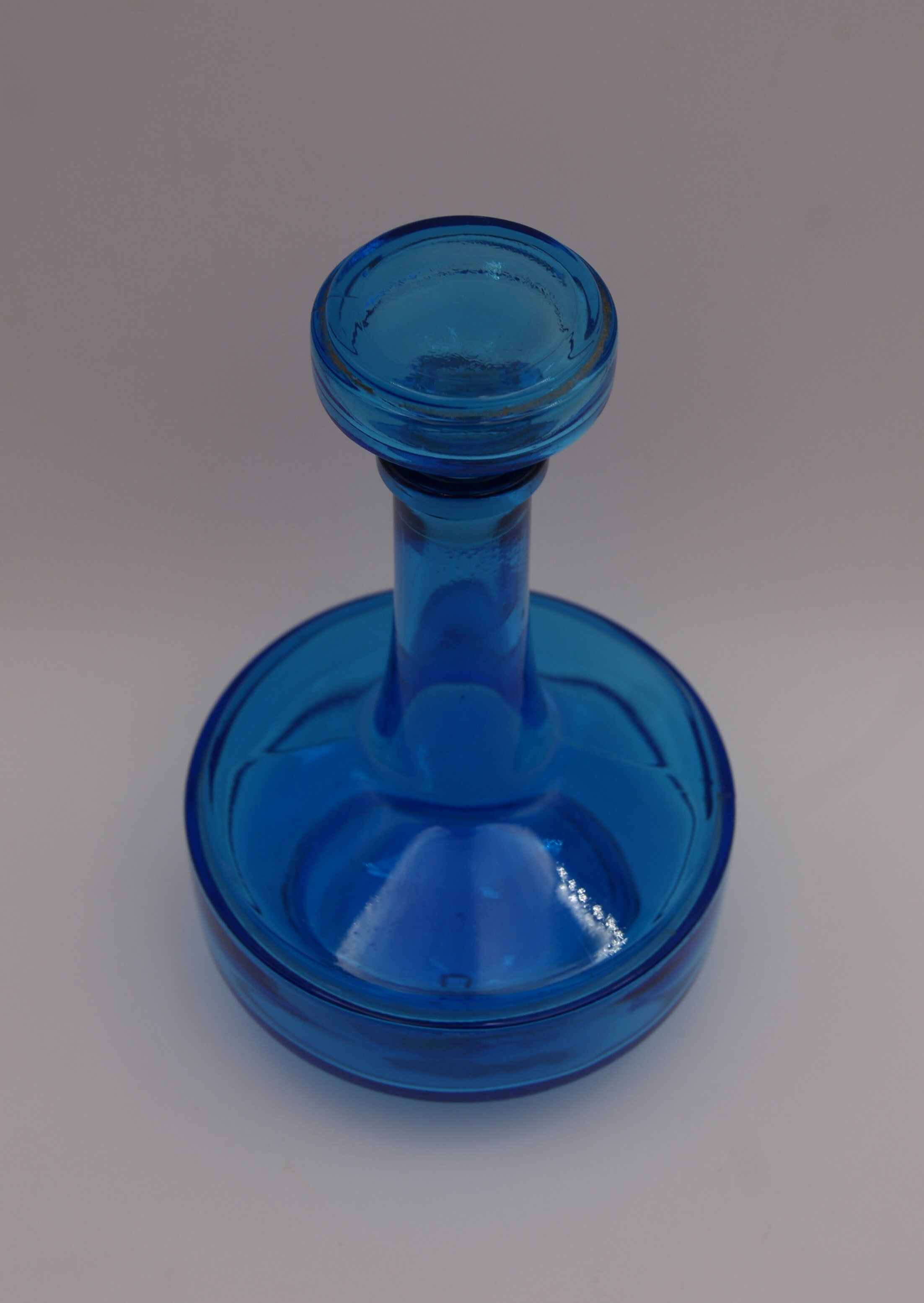 Vintage blue glass decanter
