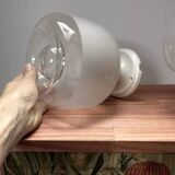 Pair of two-tone globe wall lights