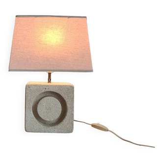 Albert Tormos style sculpture lamp in white stone / 60s / art / artisanal work / Mid-Century / France / 20th century