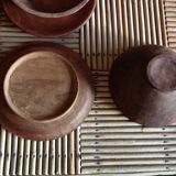 Set de 4 bols et 4 assiettes en bois