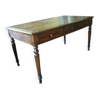 Louis XVI style oak flat desk