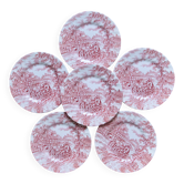Antique English plates Myott Staffordshire ironstone pink
