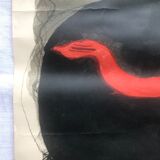 Poster Georges Braque litho offset 1956 - Three red birds -