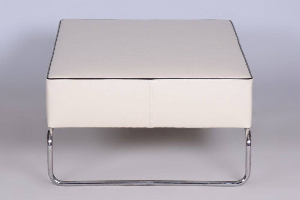 Bauhaus Stool or Coffee Table in Chromed Steel, Czechia, 1930s