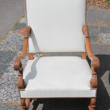 Pair of white skai armchairs