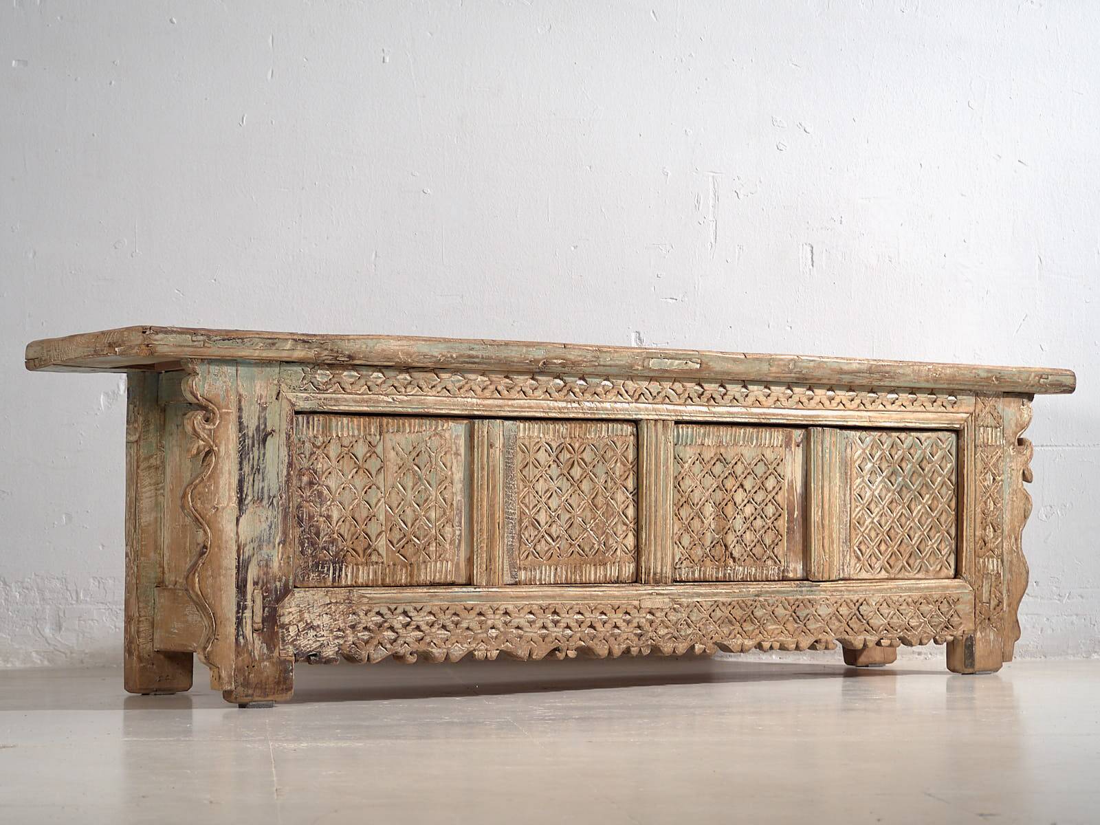 Antique mint green patinated TV cabinet (c.1900) #33