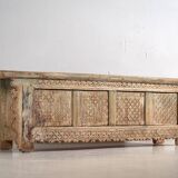 Ancien meuble TV patiné vert menthe (c.1900) #33
