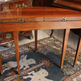 Louis XVI-style blond walnut half-moon console table