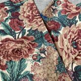 Set of 3 cushion covers in burgundy floral cotton