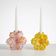 Pair of flower candle holders handmade in Italy.