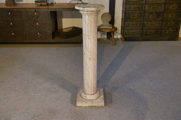 Neoclassical wooden column with marble-effect paint, early 20th century