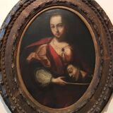 Old oil painting on canvas, Salome holding the head of John the Baptist - 18th century