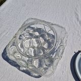 Vintage German Leaf Pattern Glass Sconce or Recessed Light