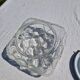 Vintage German Leaf Pattern Glass Sconce or Recessed Light