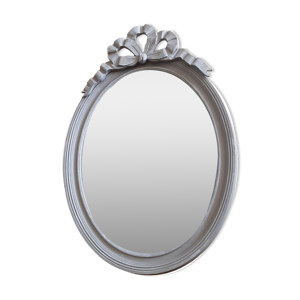 Miroir oval Louis XVI - taupe gris