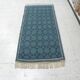 Vintage Traditional Oriental Carpet Green Blue Hand-Knotted Wool