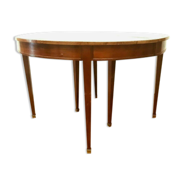 Headband table with six feet Blond mahogany XX century