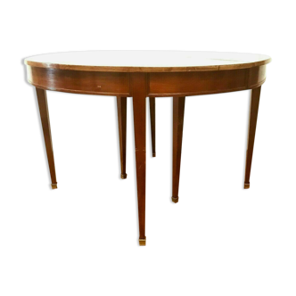 Headband table with six feet Blond mahogany XX century