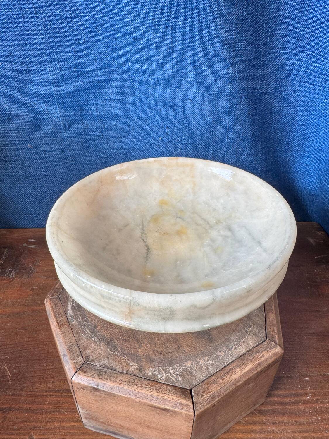 Beautiful footed bowl/trinket dish in alabaster.