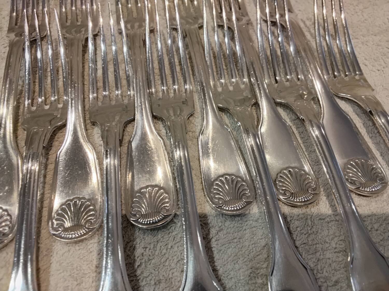 12 silver plated table forks by Christofle Vendome
