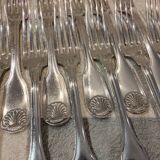 12 silver plated table forks by Christofle Vendome