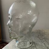 Vintage molded glass hat head from the 60s