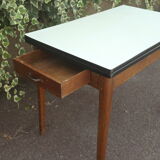 Table formica avec rallonges pieds en bois