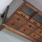 Antique German Oak Haberdashery Shop Cabinet, 1920/30s