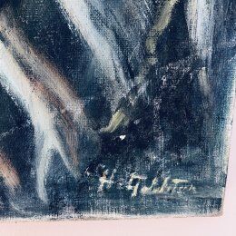 Tableau portrait de femme 1960 signé H.Golstein