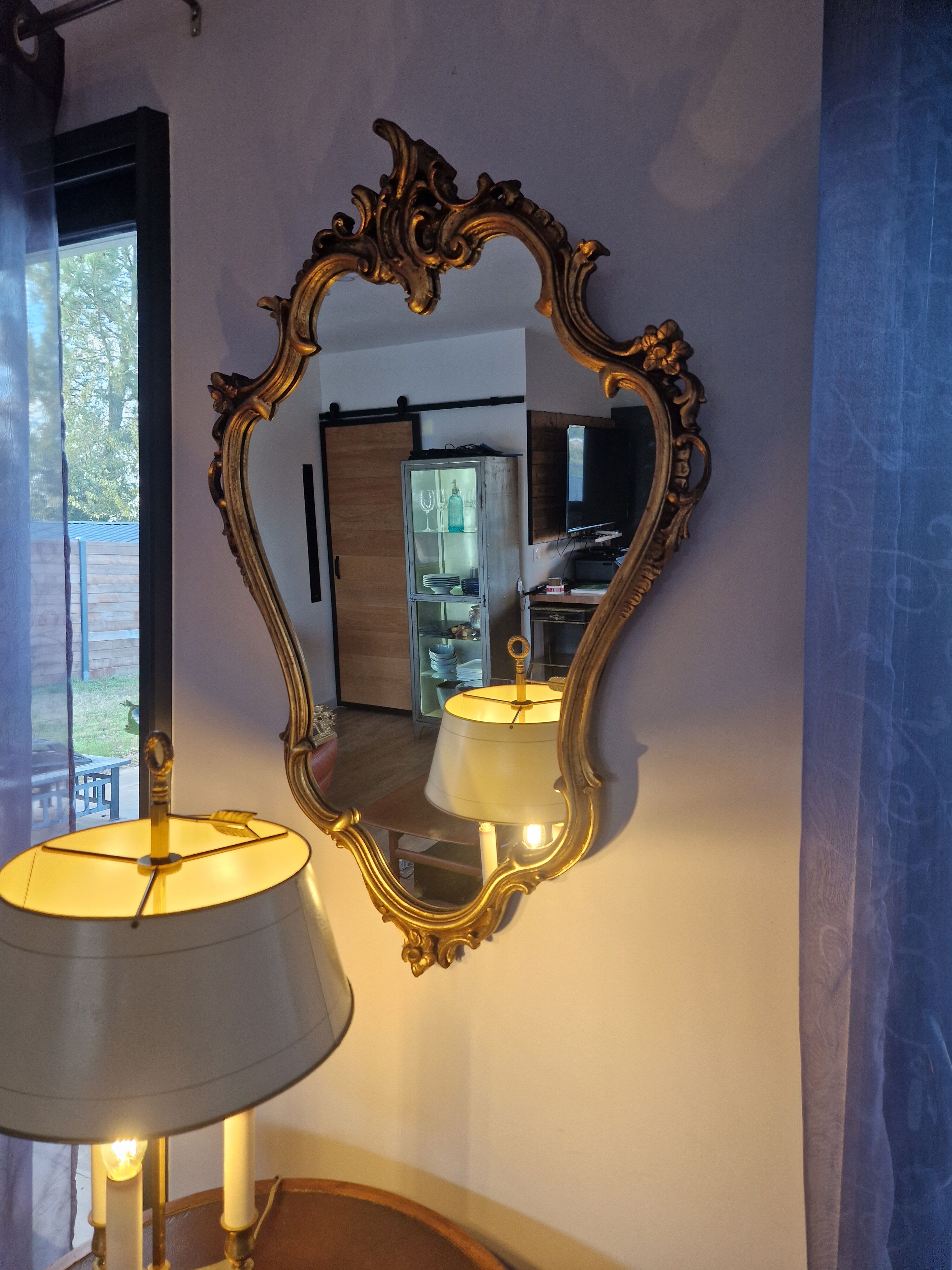 Golden baroque mirror 98 x 67 cm