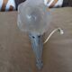 Art deco swan neck wall light with pink shade