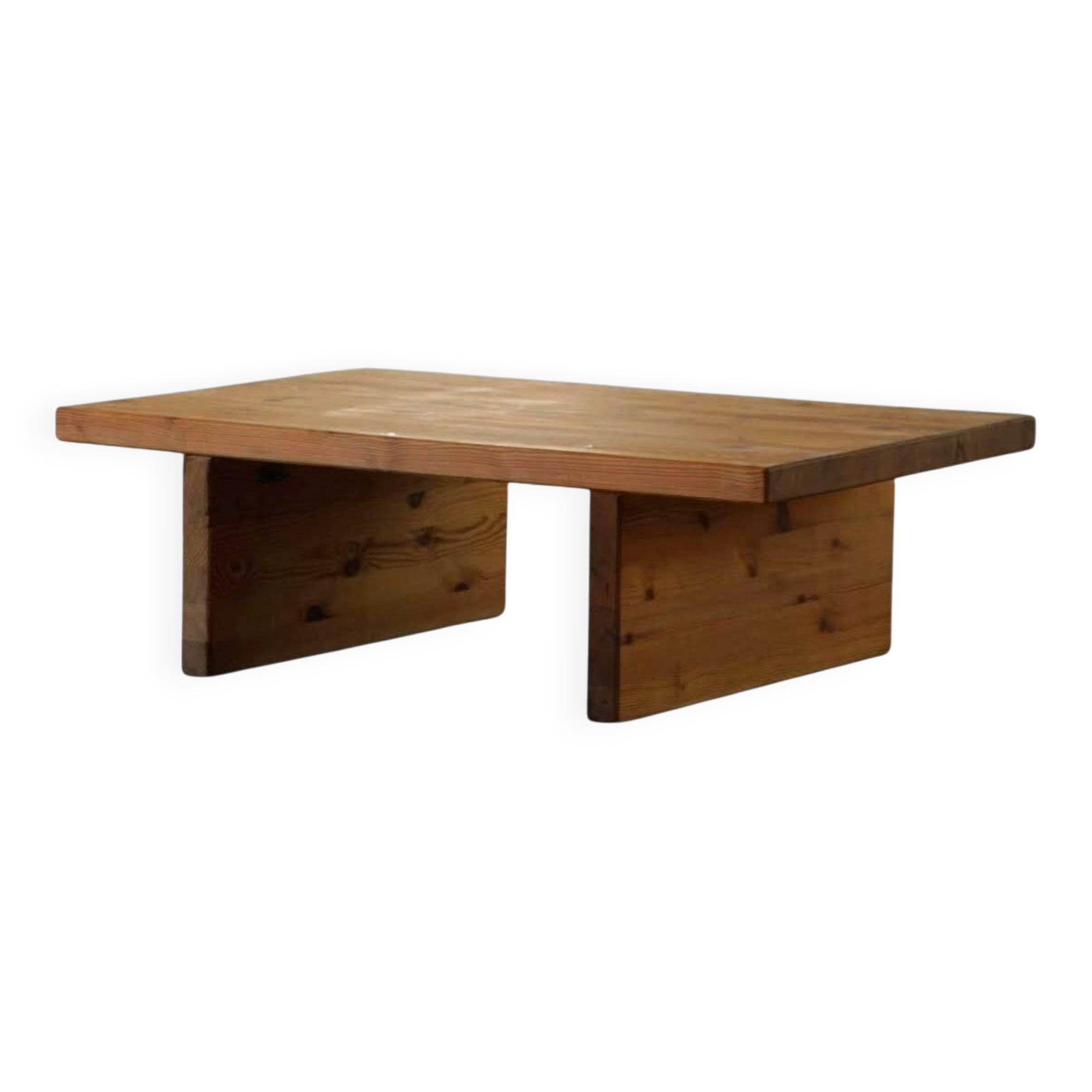 Mid-century Swedish coffee table in solid pine, attributed to Sven Larsson, 1960s.