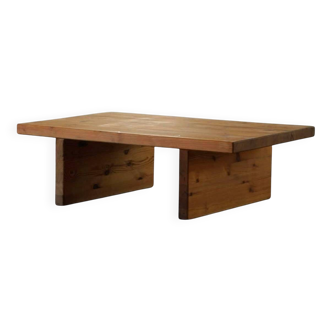 Mid-century Swedish coffee table in solid pine, attributed to Sven Larsson, 1960s.