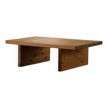 Mid-century Swedish coffee table in solid pine, attributed to Sven Larsson, 1960s.