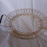 Flat gold metal and scoubidou basket basket
