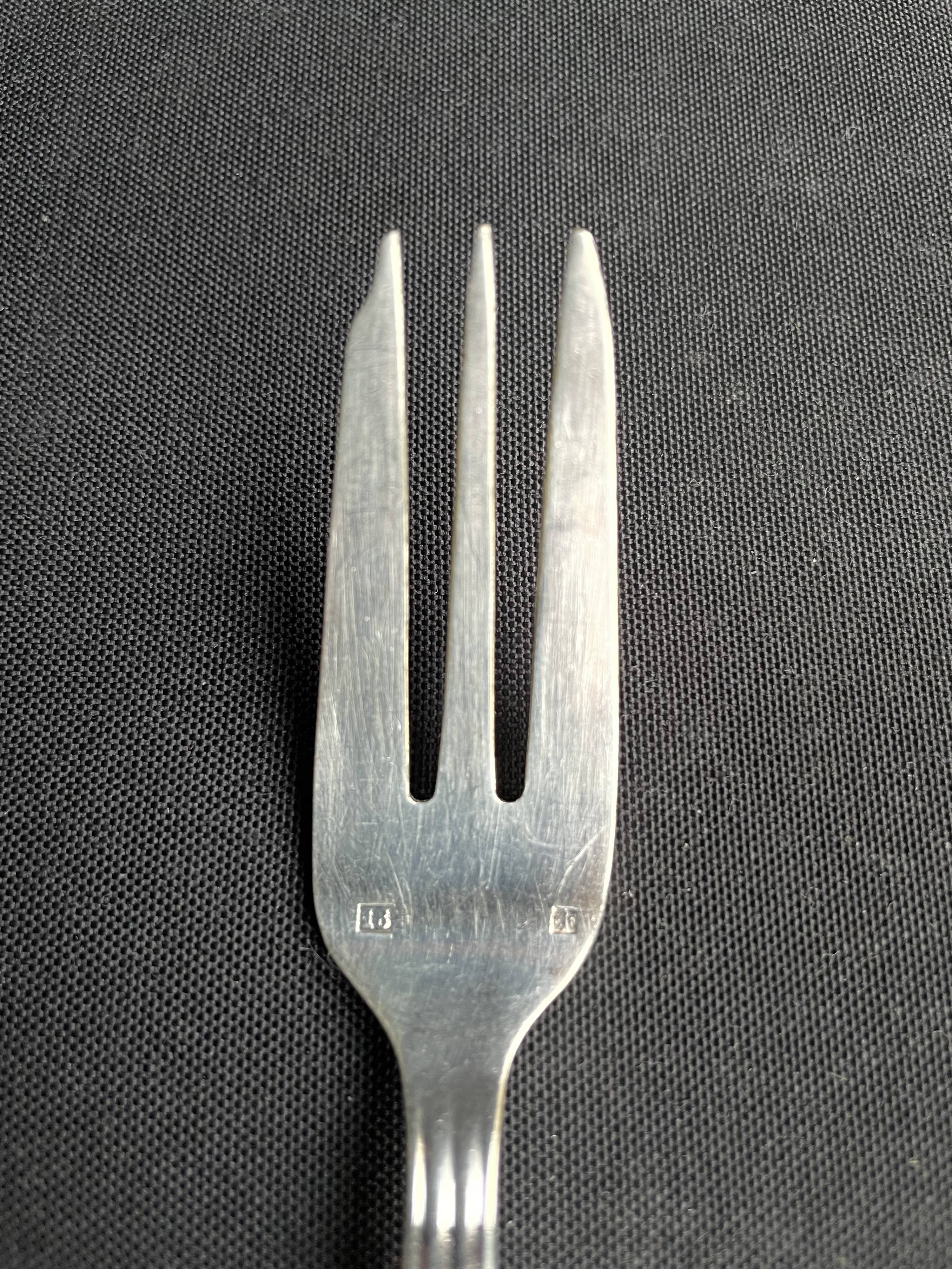 12 Dessert Forks – Hallmarked Silver Metal – Art Deco