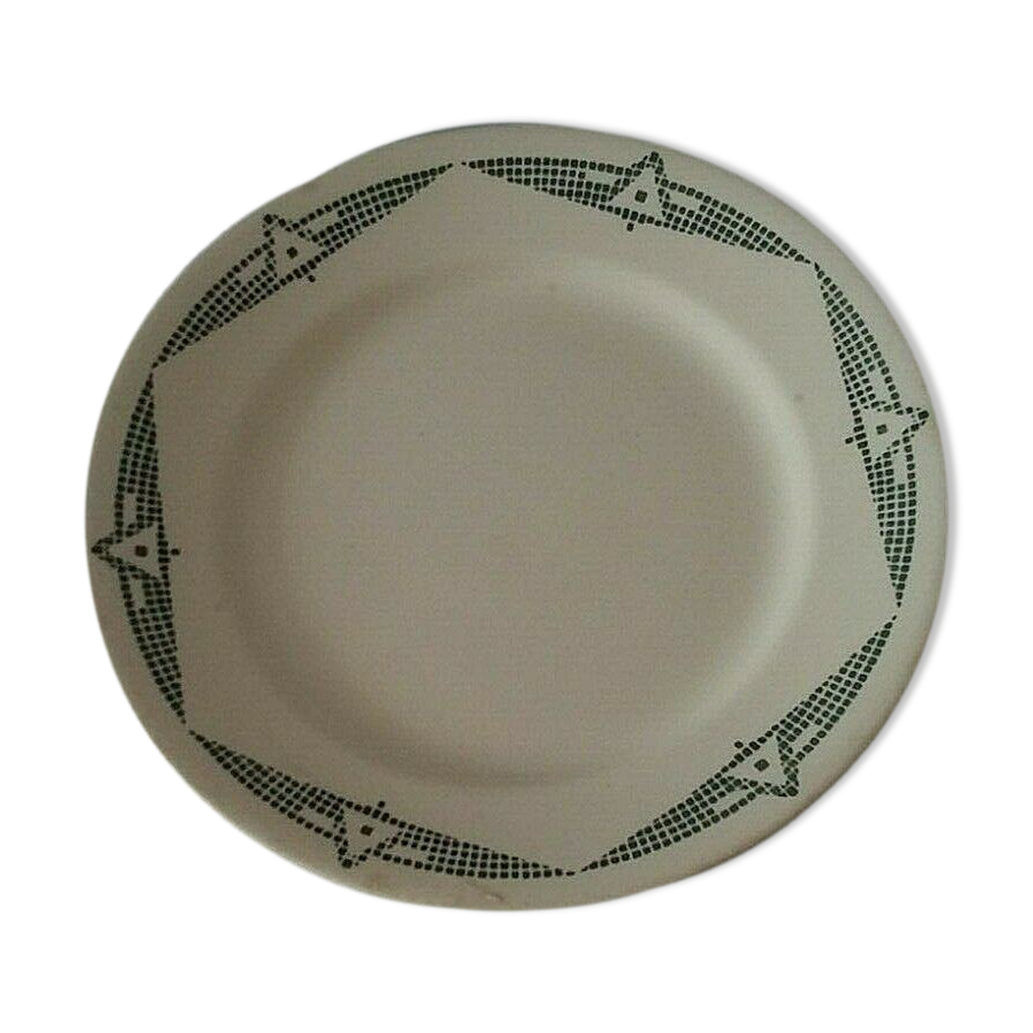 Flat plate in earthenware marked PB Limoges model Henri early XXth