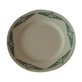 Flat plate in earthenware marked PB Limoges model Henri early XXth