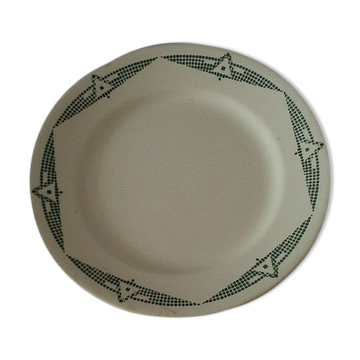Flat plate in earthenware marked PB Limoges model Henri early XXth